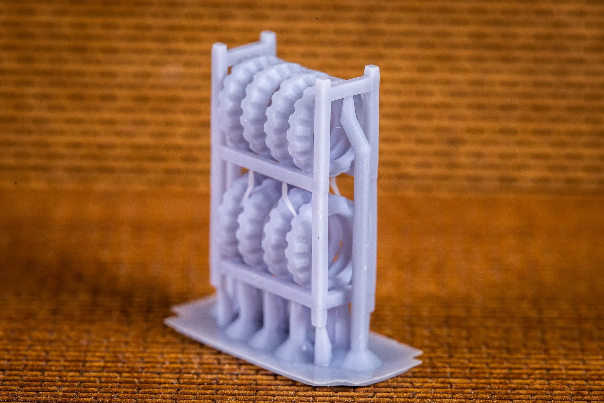 Tire Rack With Truck Tires - N Scale