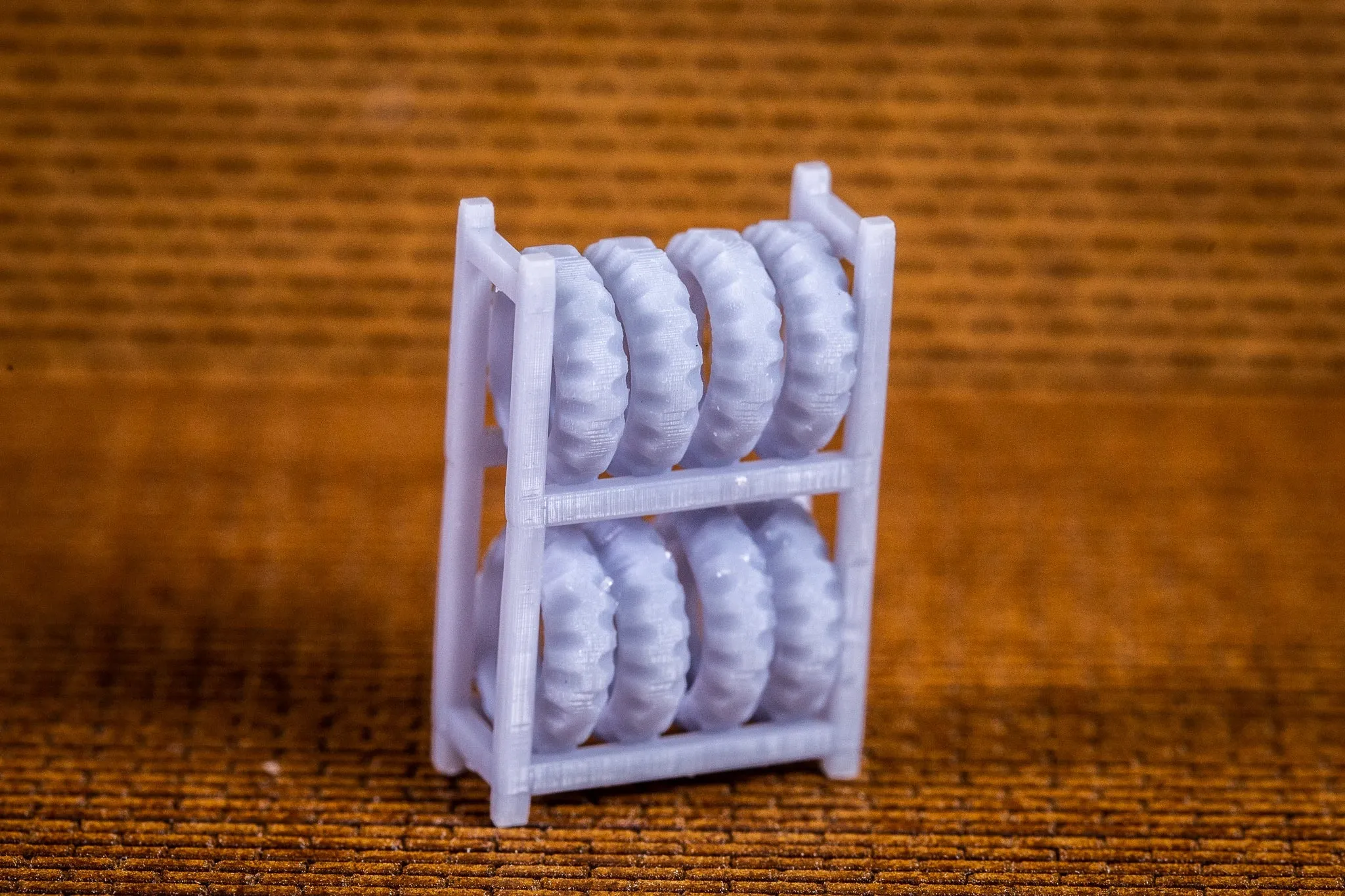 Tire Rack With Truck Tires - N Scale