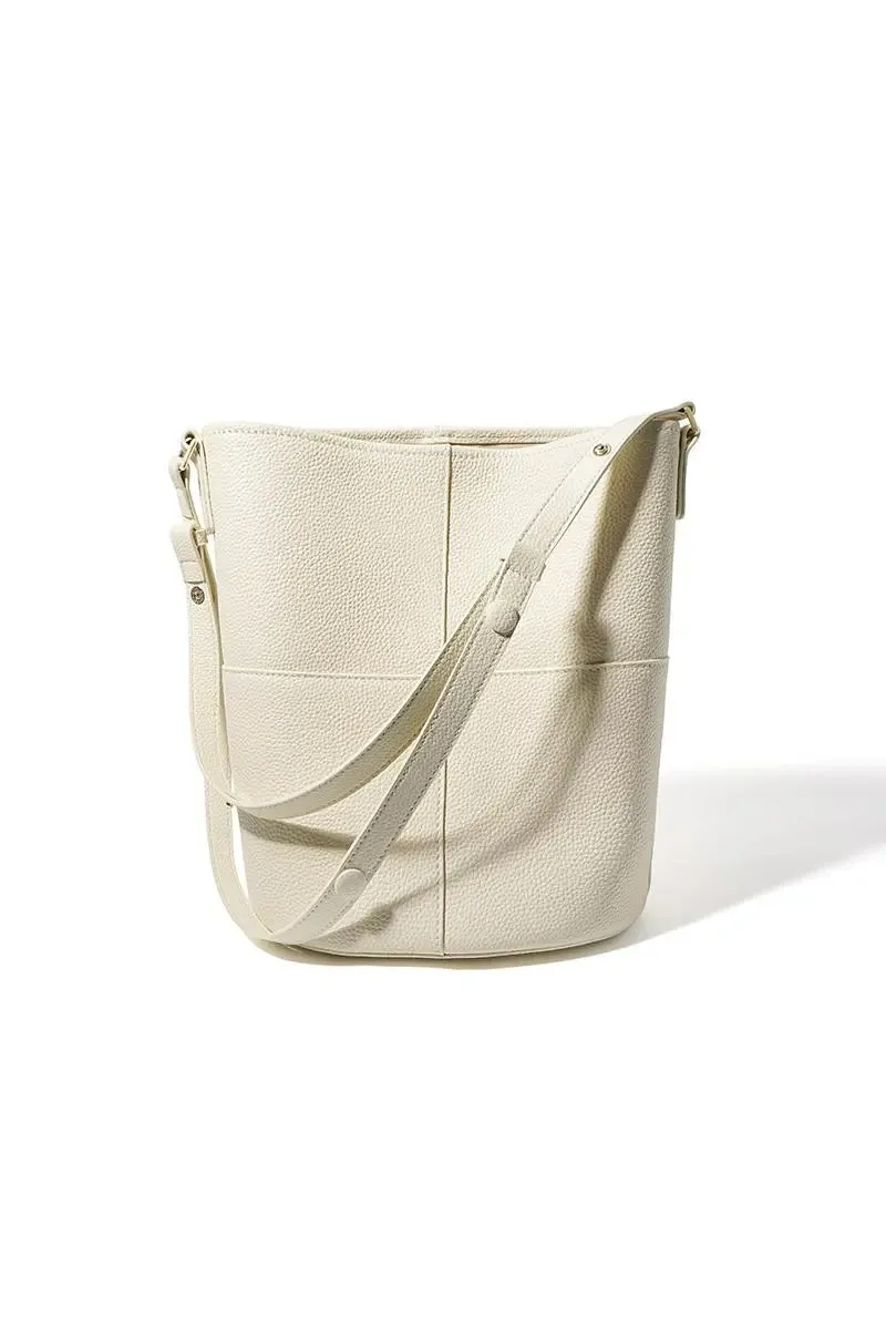 Togo Leather Medium Crossbody Bucket Bag