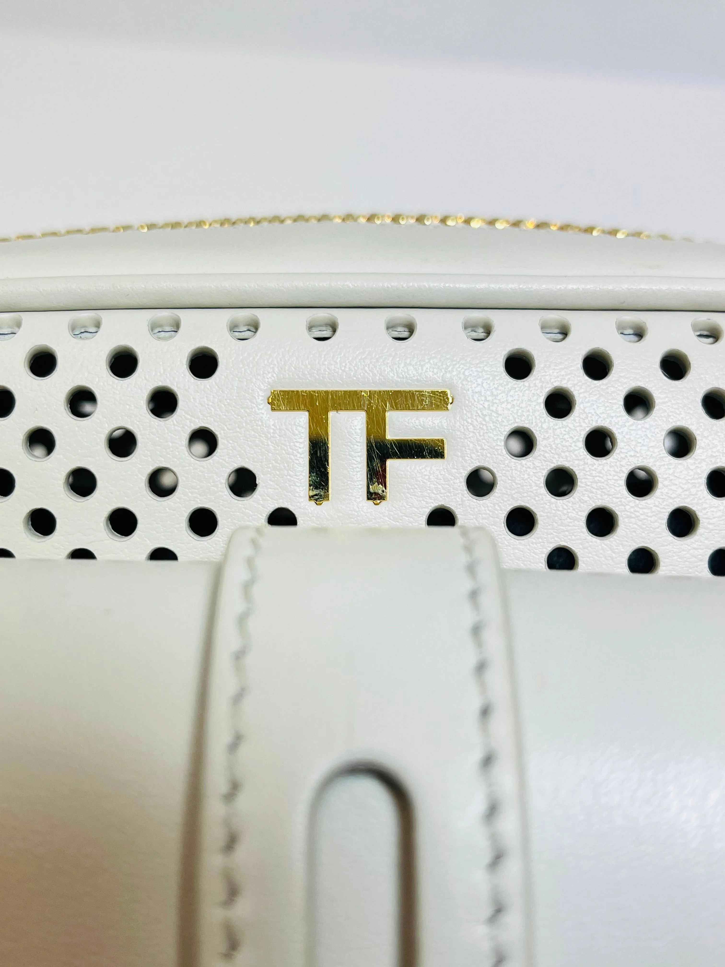 Tom Ford Perforated Leather T Twist Camera Bag