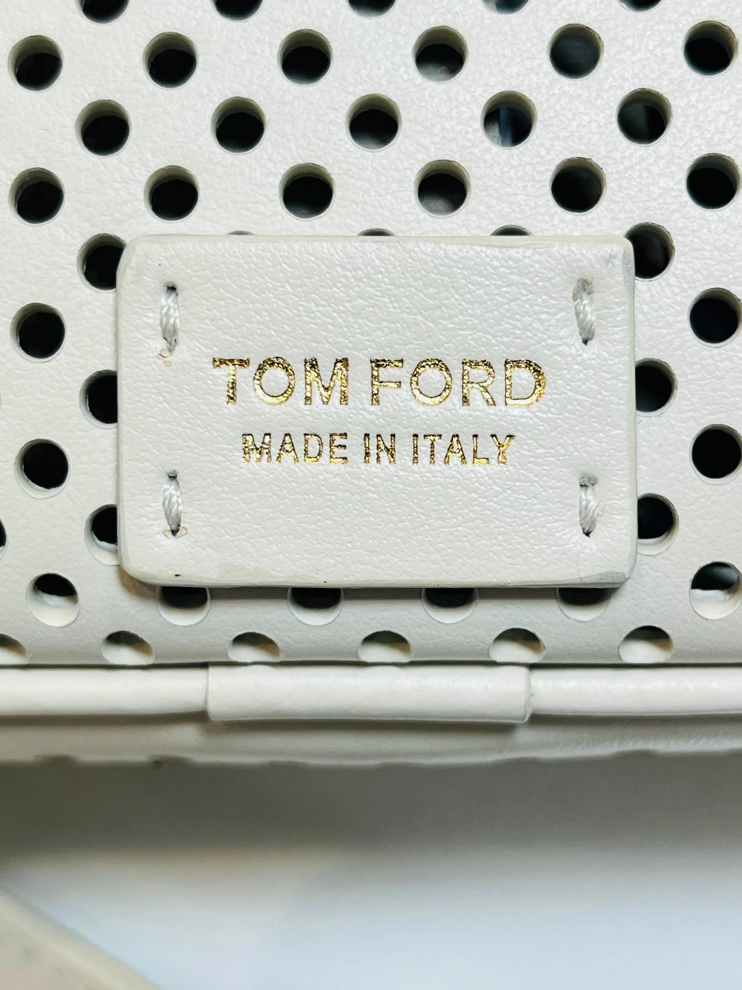 Tom Ford Perforated Leather T Twist Camera Bag