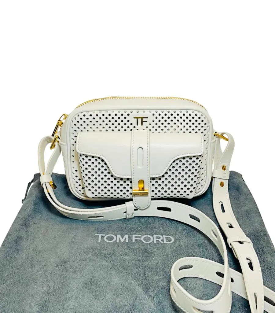 Tom Ford Perforated Leather T Twist Camera Bag