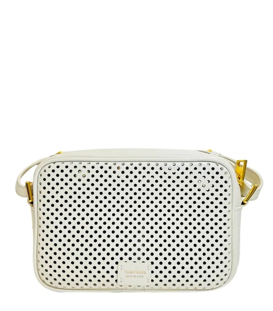 Tom Ford Perforated Leather T Twist Camera Bag