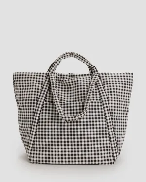 Travel Cloud Bag - Black & White Gingham