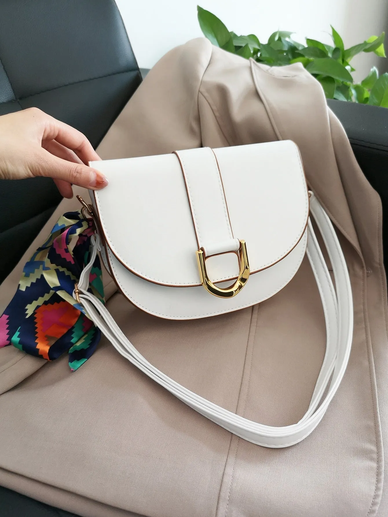 Twilly Scarf Decor Crossbody Bag