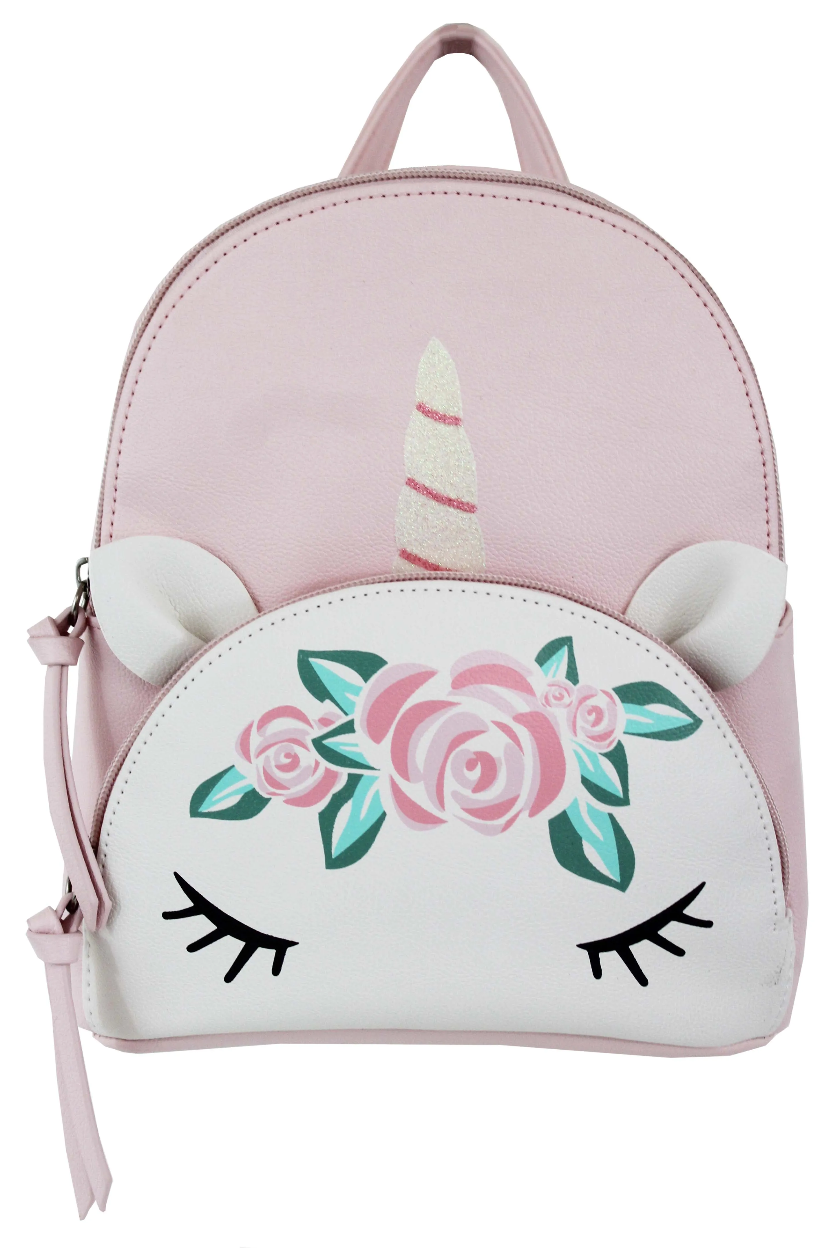Unicorn Flower Crown Pocket Backpack in Blush