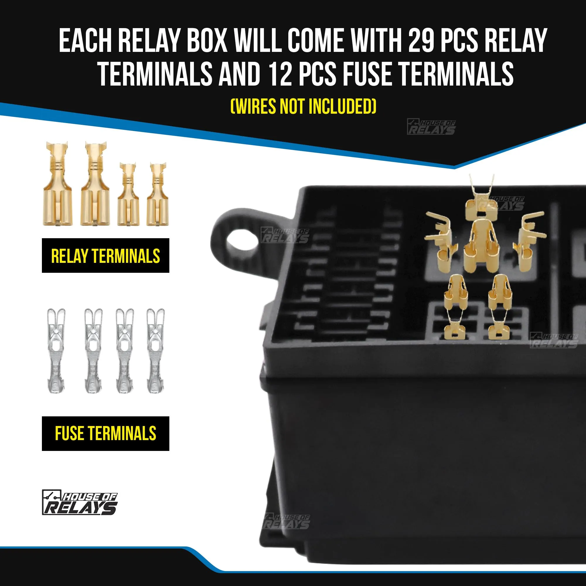 Universal 12V Waterproof Fuse & Relay Box for Automotive and Marine