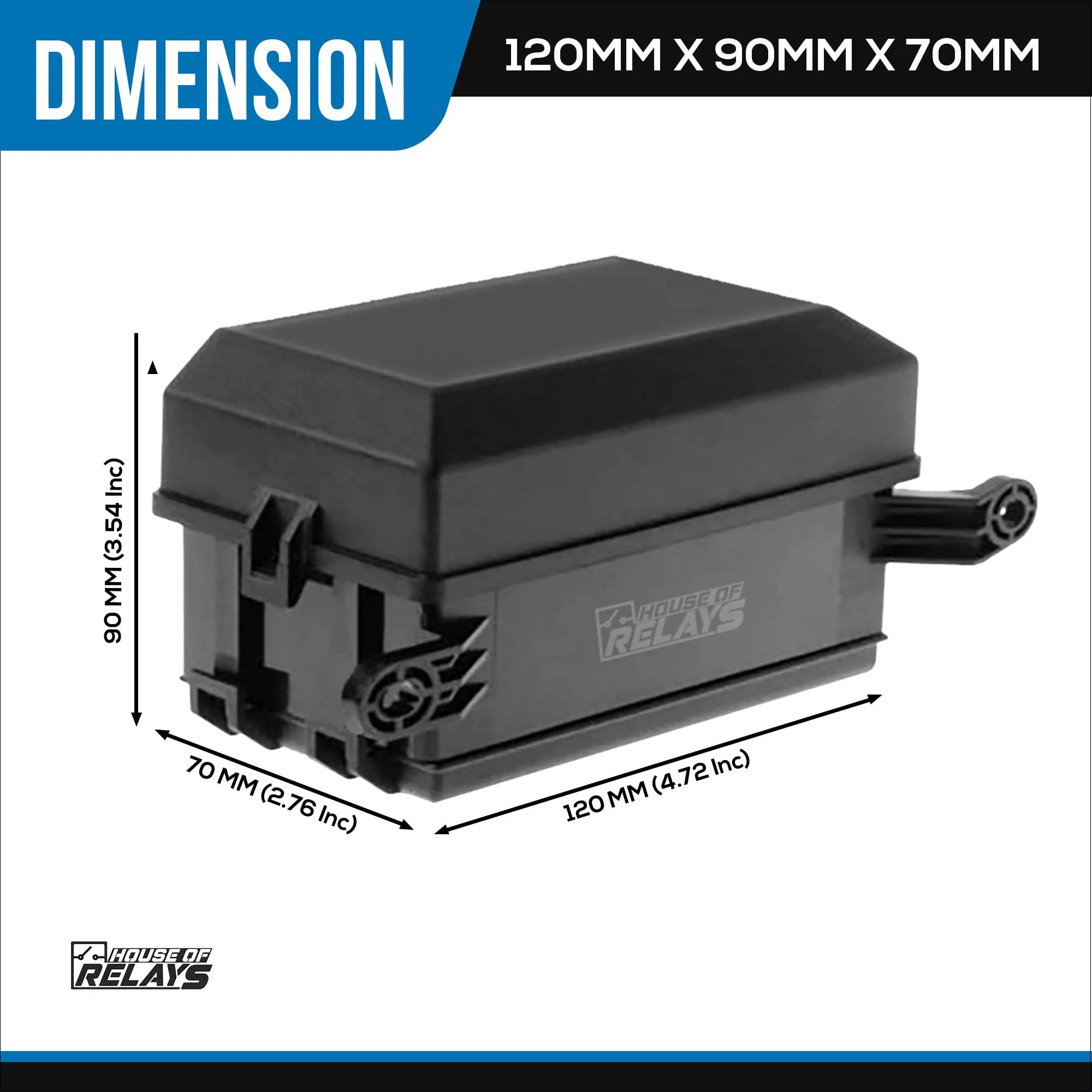 Universal 12V Waterproof Fuse & Relay Box for Automotive and Marine
