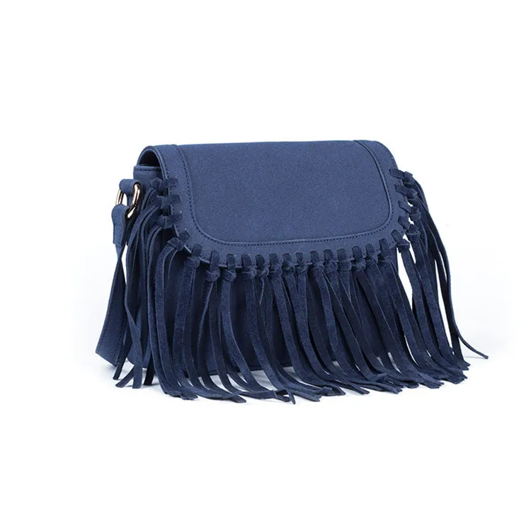 Vegan Leather Fringe Crossbody Bag for Women Boho Purses Wome's Satchel Bag