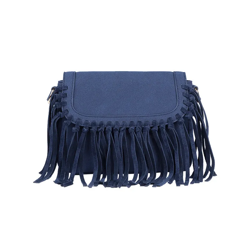 Vegan Leather Fringe Crossbody Bag for Women Boho Purses Wome's Satchel Bag