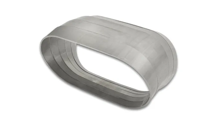 Vibrant 4.000" 16ga Oval Vertical 45° Pie Cut 304 Stainless (84.1mm CLR - 5 Pieces - 9° Per Piece) (13596)