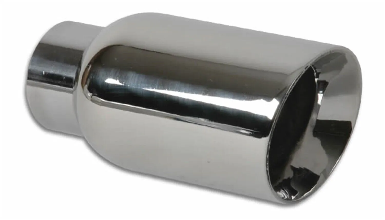 Vibrant 4.00" Outlet O.D. Round Stainless Steel Tip (Double Wall, Angle Cut), 2.50" Inlet I.D.  - 1342