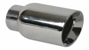 Vibrant 4.00" Outlet O.D. Round Stainless Steel Tip (Double Wall, Angle Cut), 2.50" Inlet I.D.  - 1342