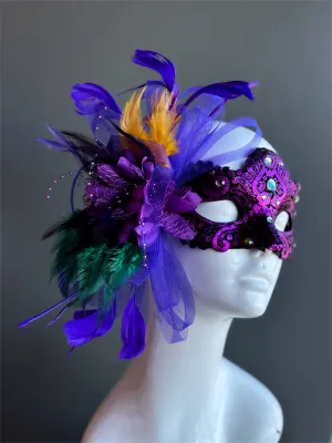 Vibrant Feather Mask