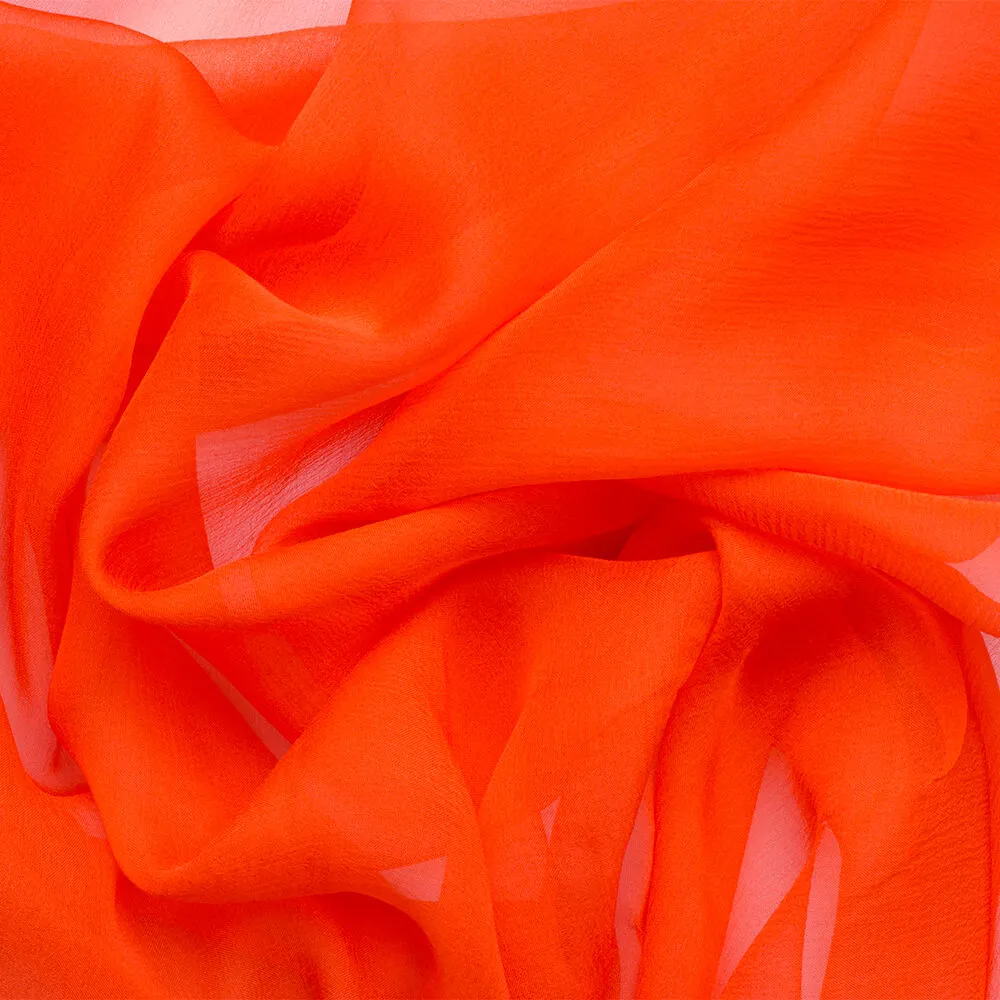 Vibrant Orange Silk Chiffon
