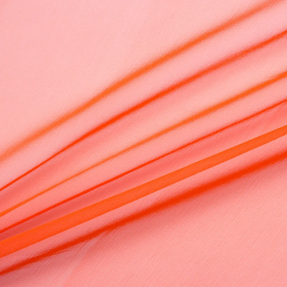 Vibrant Orange Silk Chiffon
