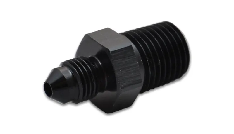 Vibrant Performance 4 AN Male to 1/8 in NPT Male Straight Adapter - Black Anodized