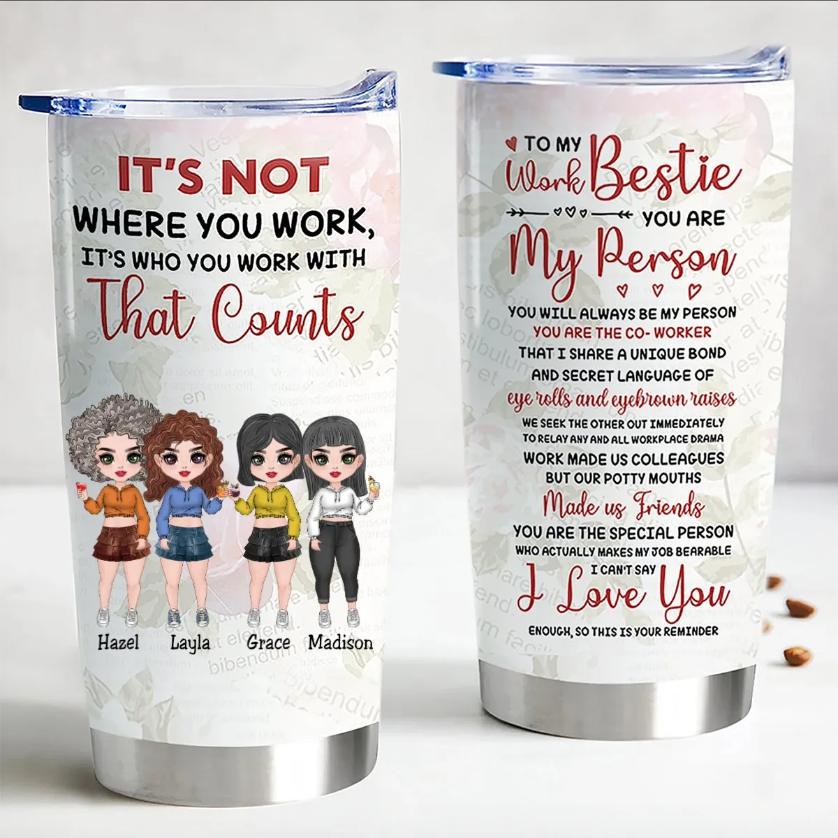 Vibrant Personalized 20oz Stainless Steel Tumbler - Where Collaboration Counts