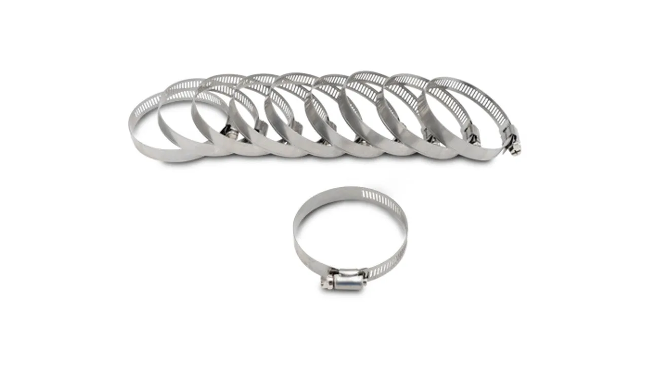 Vibrant S.S. Worm Gear Clamps (Pack of 10) - Clamping Range: 1.30"-2.16"  - 12153