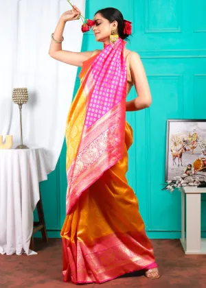 Vibrant Sunset Kanjeevaram Silk Saree