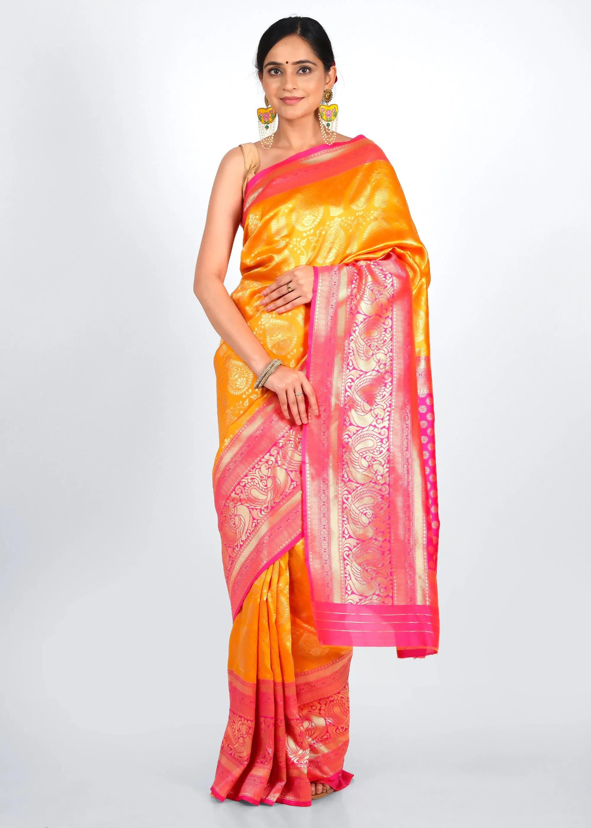 Vibrant Sunset Kanjeevaram Silk Saree