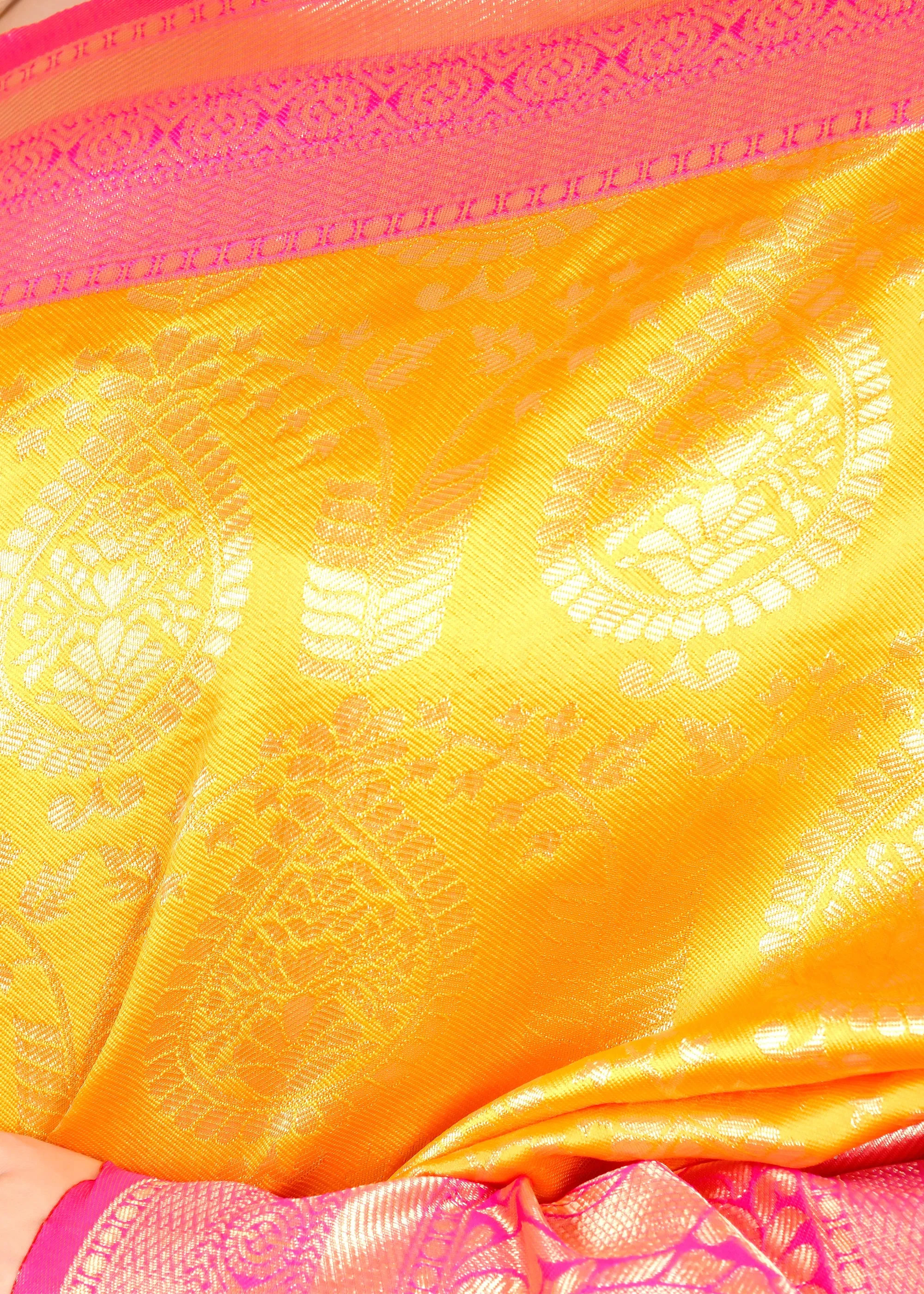 Vibrant Sunset Kanjeevaram Silk Saree