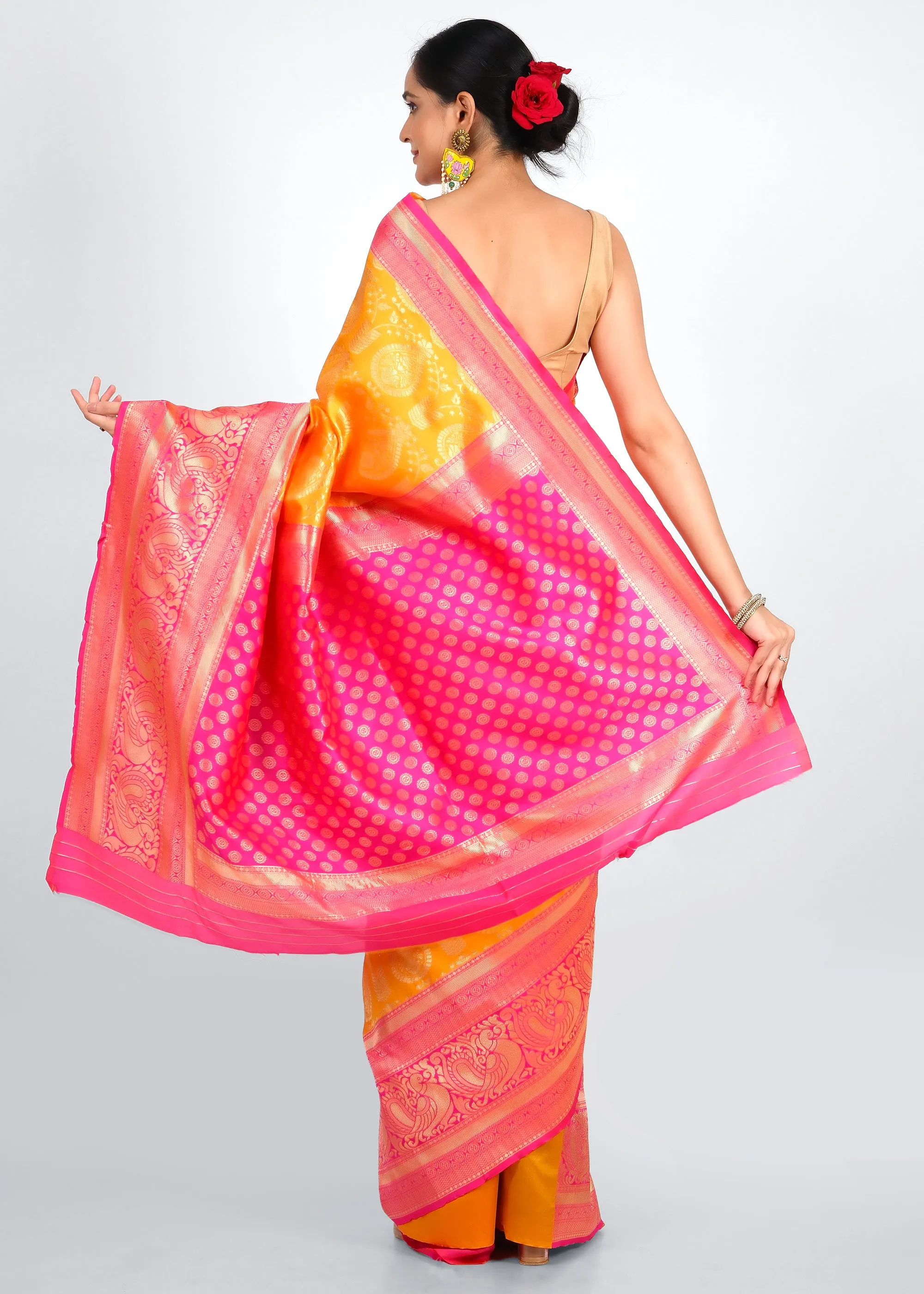 Vibrant Sunset Kanjeevaram Silk Saree