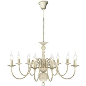 vidaXL Antique White Metal Chandelier 8 x E14 Bulbs