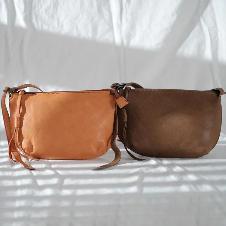 Vintage Ladies Boho Leather Side Cross Body Bags With Fringe for Women
