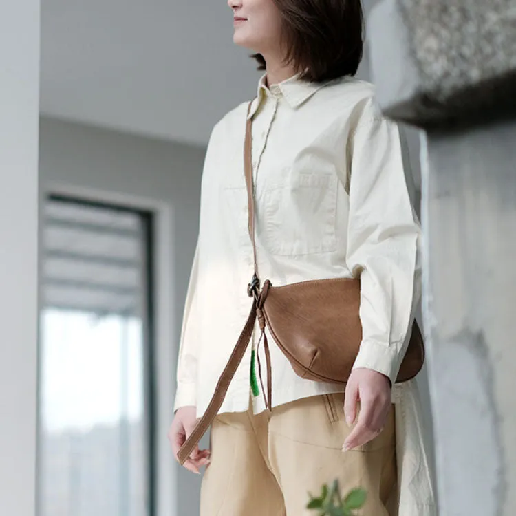 Vintage Ladies Boho Leather Side Cross Body Bags With Fringe for Women