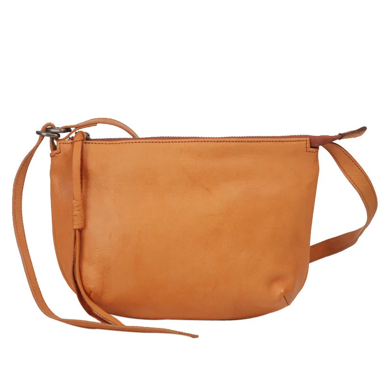 Vintage Ladies Boho Leather Side Cross Body Bags With Fringe for Women