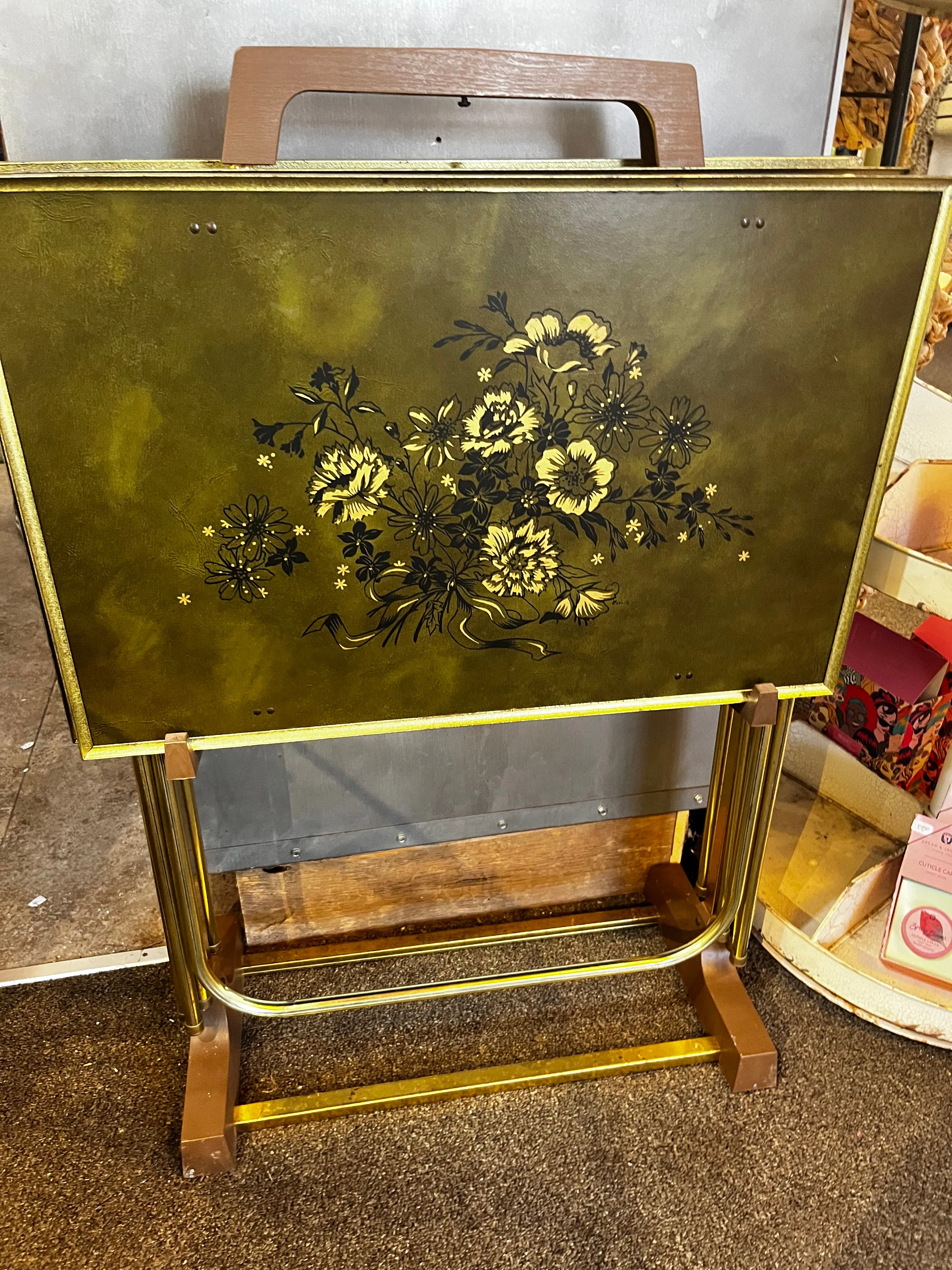 Vintage Metal TV Tray Set