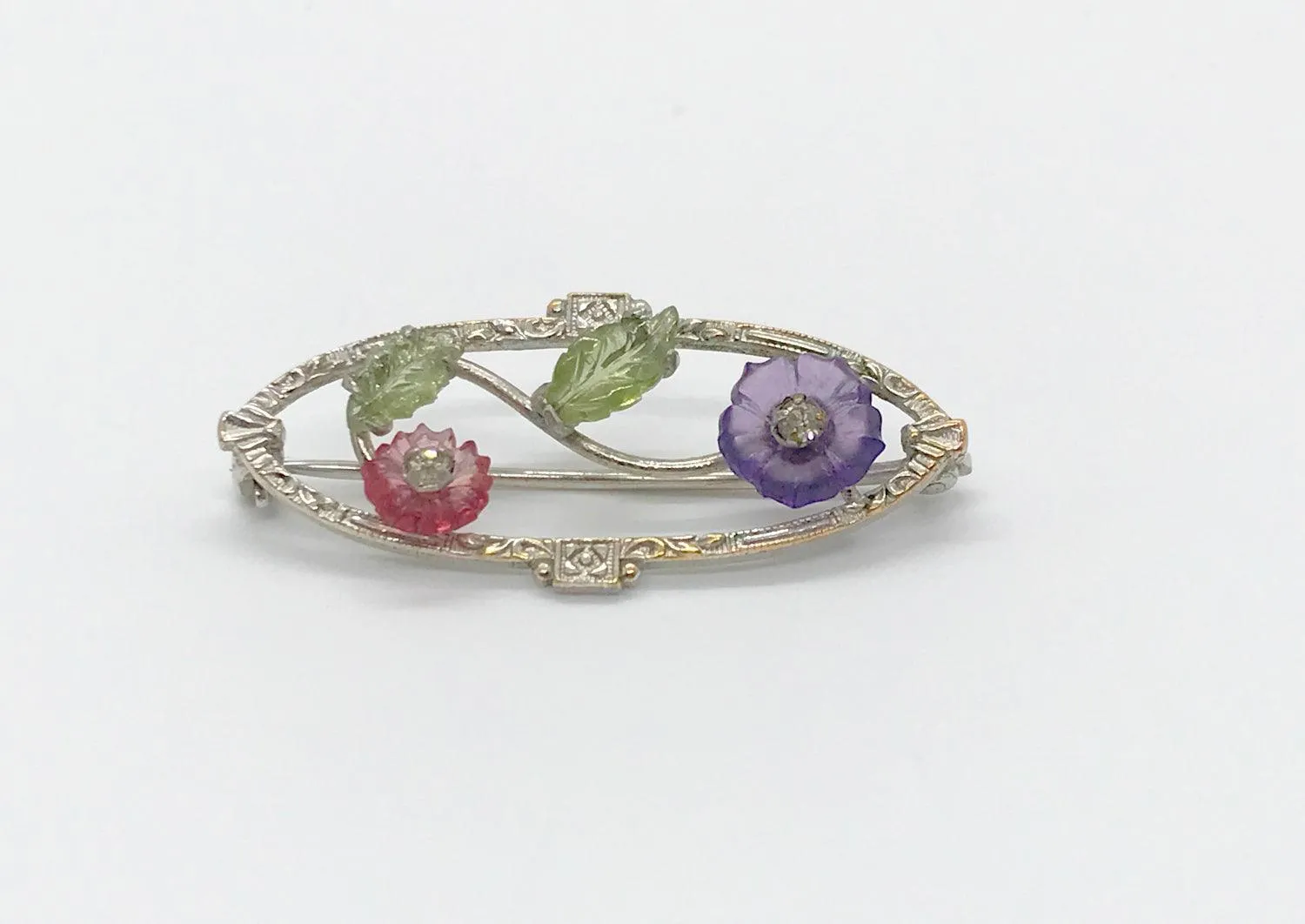 Vintage Small Dainty Floral Fruit Salad Brooch