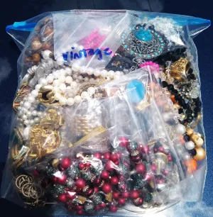 Vintage Wearable Mixed Costume Jewelry Bag #11