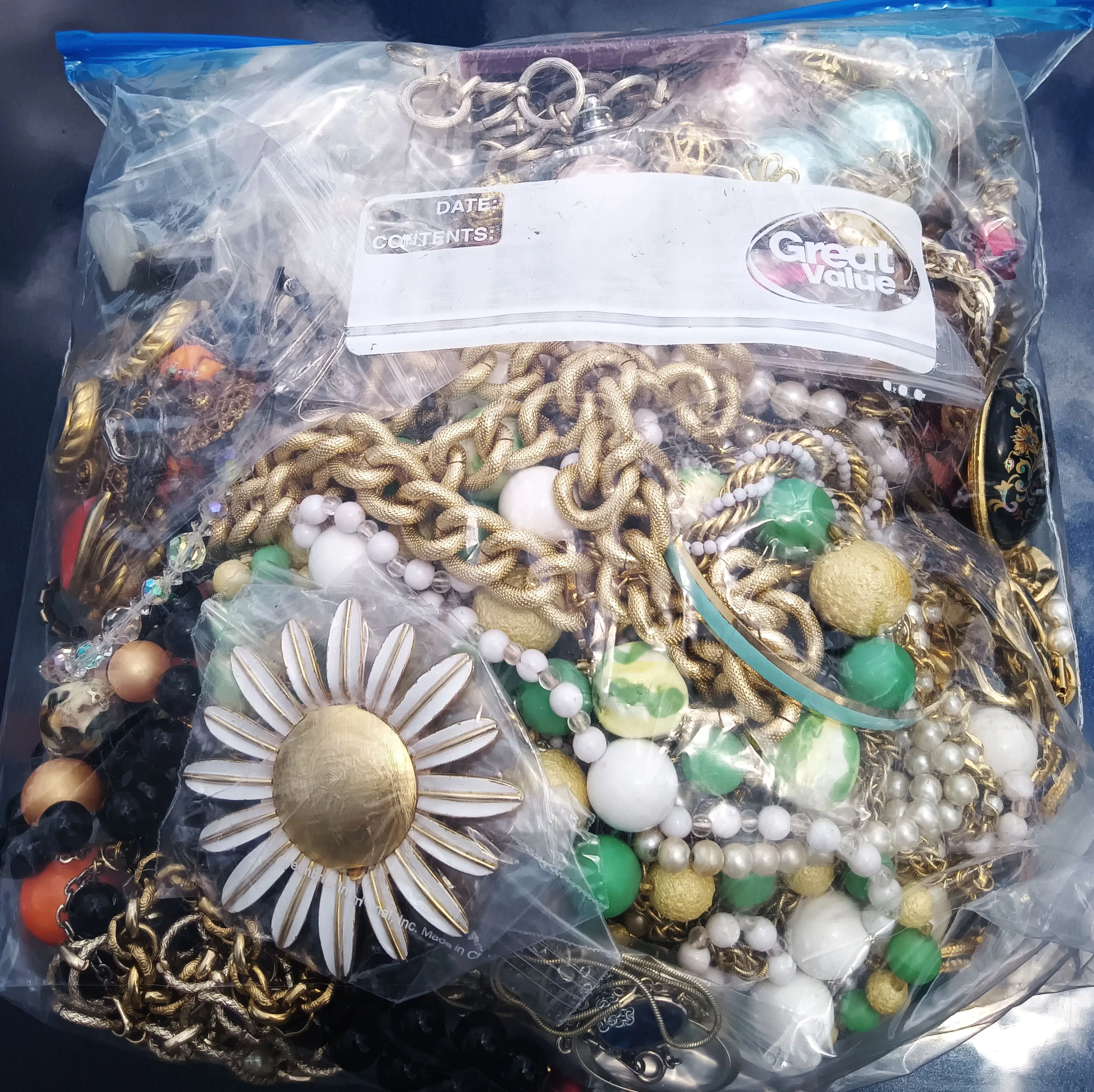 Vintage Wearable Mixed Costume Jewelry Bag #11