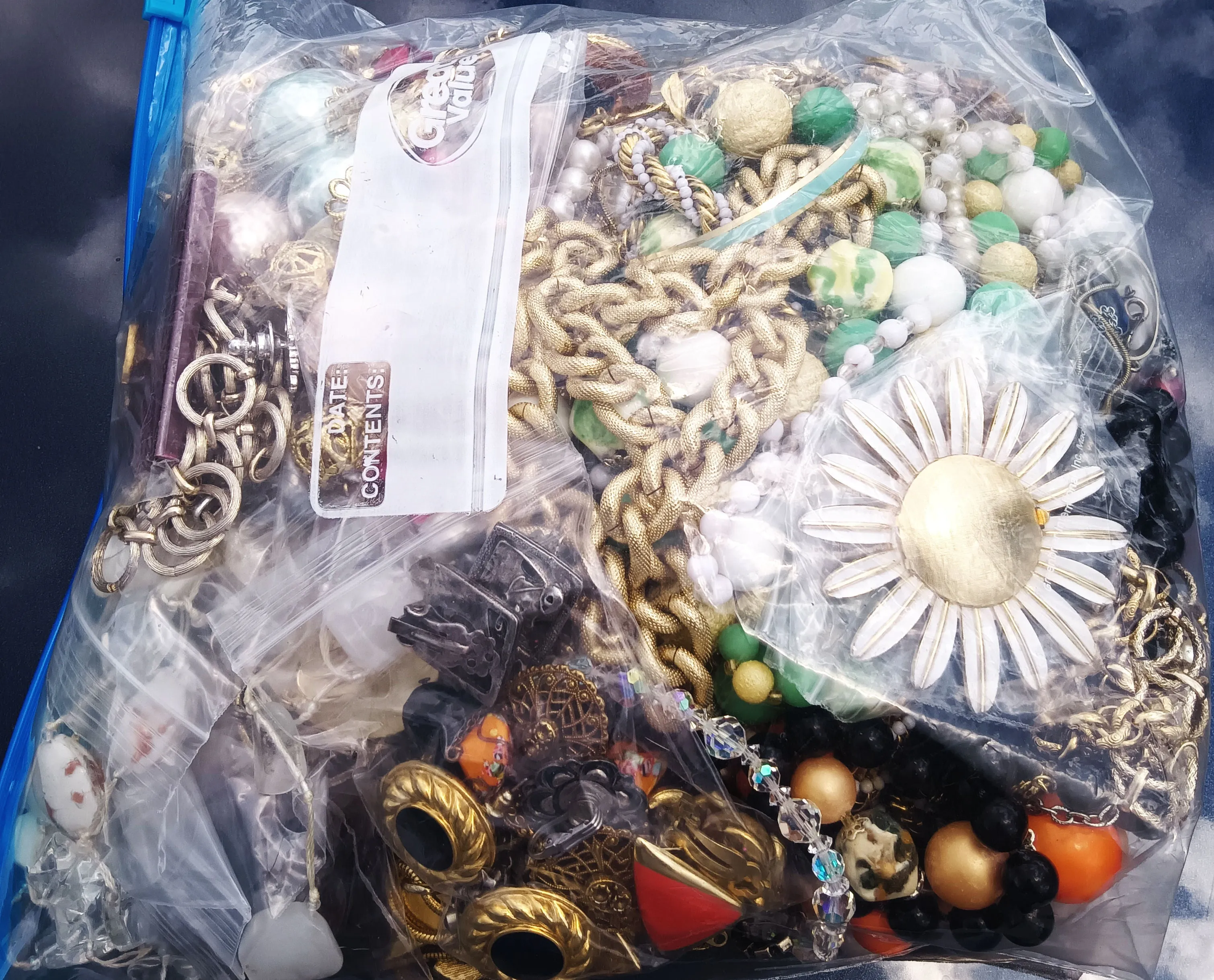 Vintage Wearable Mixed Costume Jewelry Bag #11