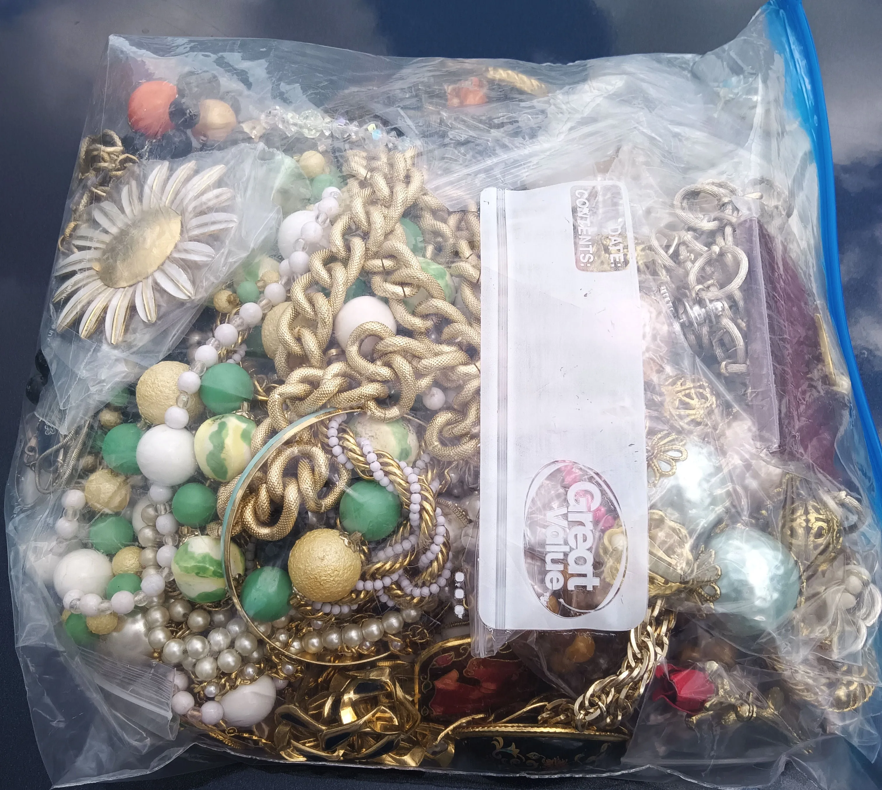 Vintage Wearable Mixed Costume Jewelry Bag #11