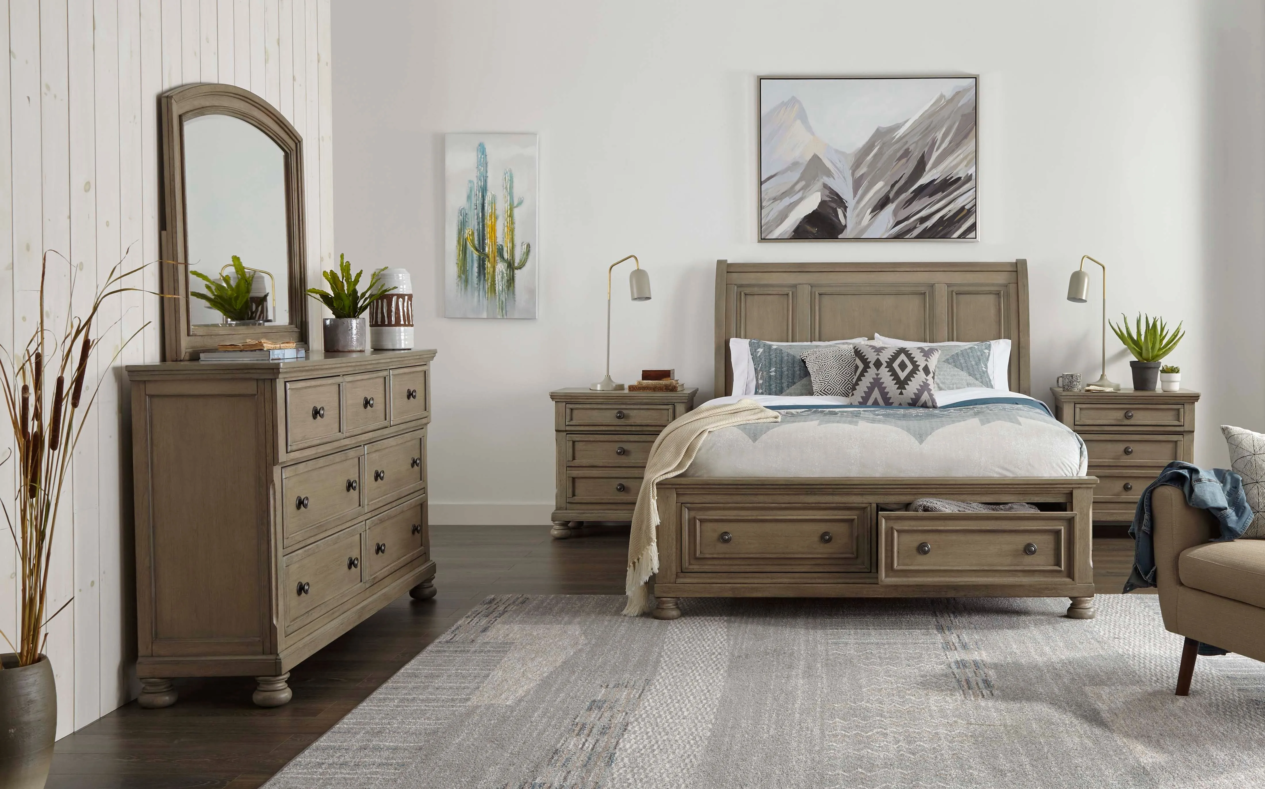 Viola 6-Piece Queen Bedroom Set - Grey
