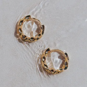 WAVEY SURF EARRINGS 18K GOLD