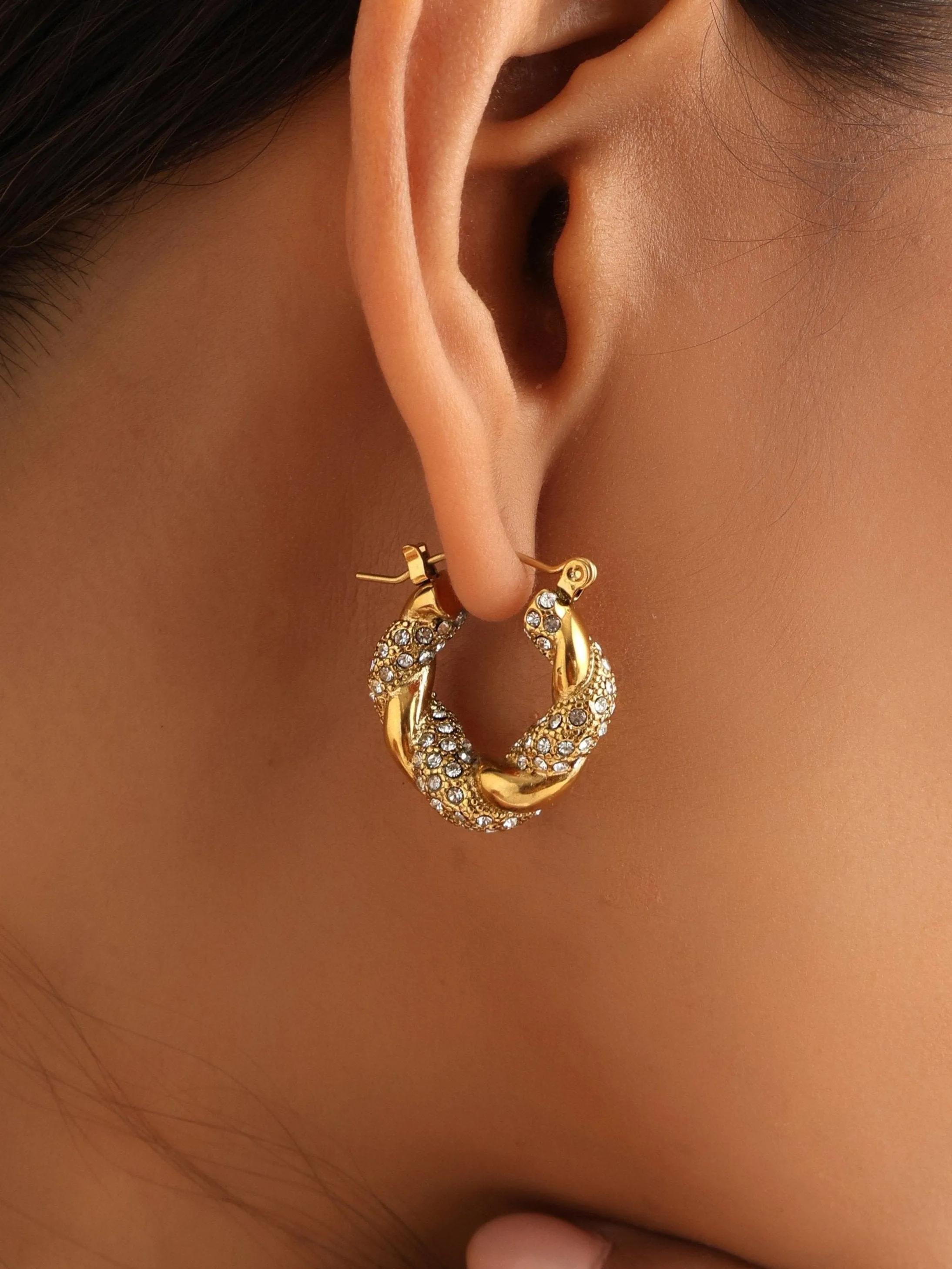 White Evie Hoop Earrings
