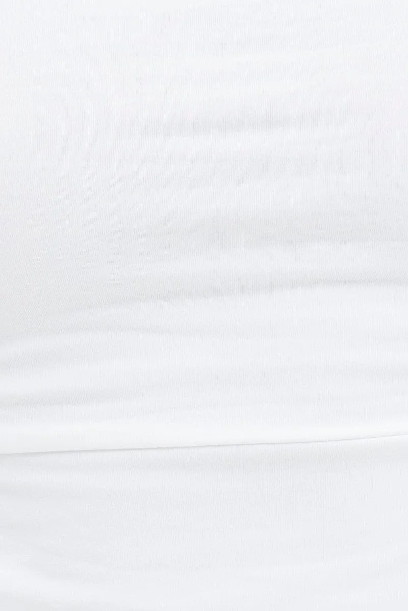 White Singlet Straps Ties Details Jersey