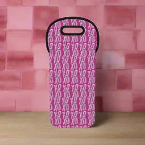 Wine Tote Bag: Kiss Kiss XOXO Design
