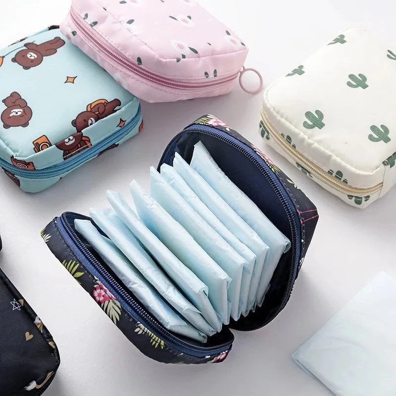 Women Cosmetic Case Travel Organizer Sanitary Pads Toiletry Bags