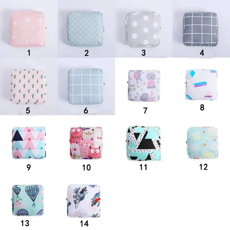 Women Cosmetic Case Travel Organizer Sanitary Pads Toiletry Bags