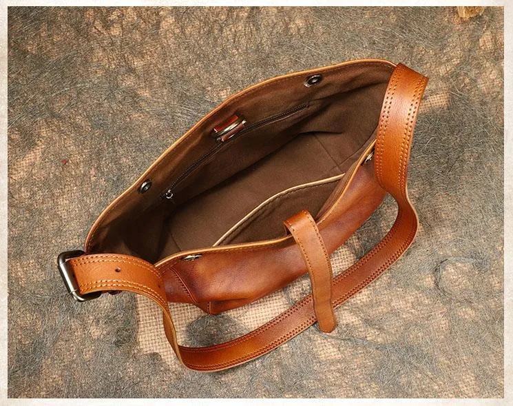Women's Genuine Leather Handbags Over The Shoulder Purse For Women