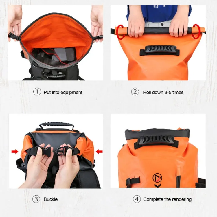 XINDA H-BAG03 30L Outdoor Waterproof Upstream Storage Shoulder Mountaineering Bag(Black)