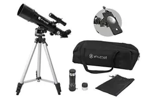 Zhumell Z50 Portable Refractor with Tripod, Phone Adapter & Carry Bag, Black